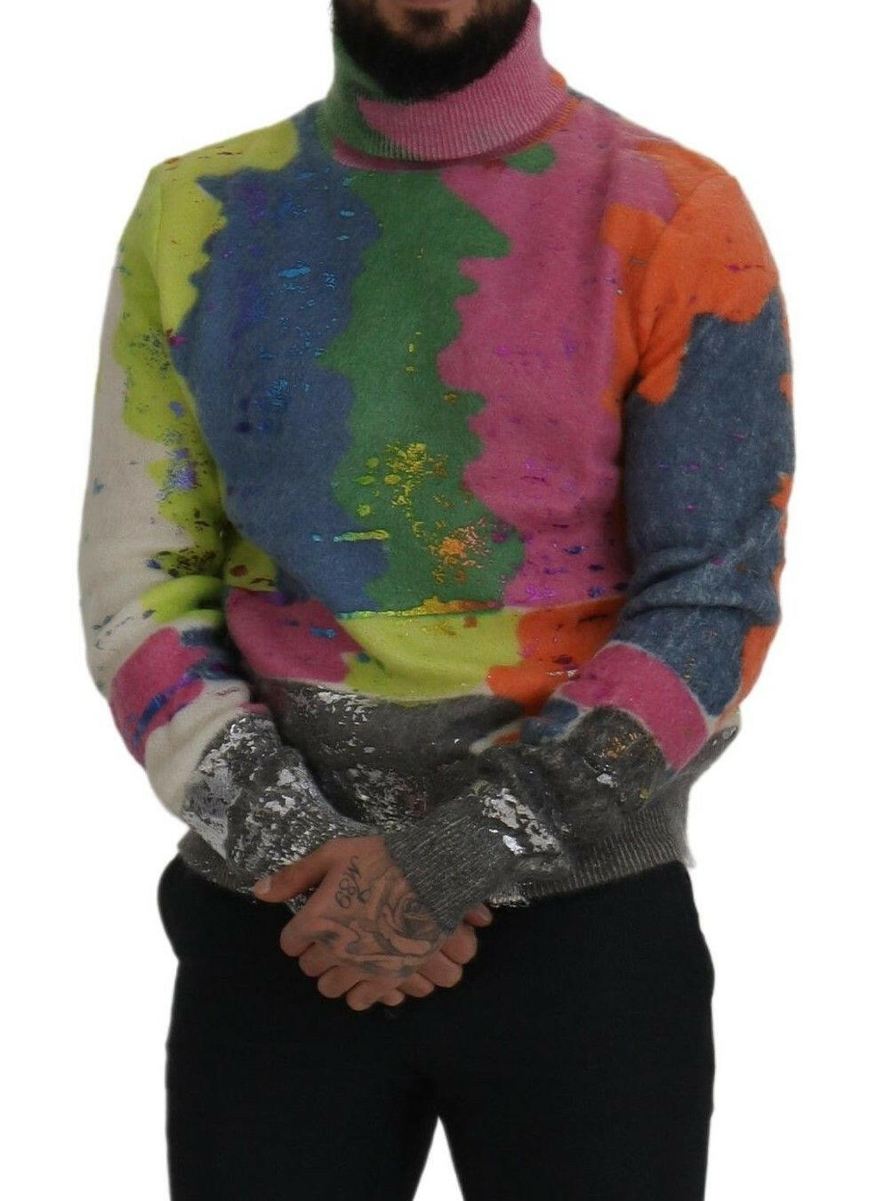 Dolce & Gabbana Multicolor Turtleneck Pullover Mohair Sweater -   -  Dolce & Gabbana. Dolce & Gabbana Multicolor Turtleneck Pullover Mohair Sweater -   -  Dolce & Gabbana.