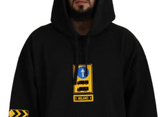 Dolce & Gabbana Black Cotton Hooded DG Shield Pullover Sweater -   -  Dolce & Gabbana.