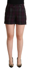 BENCIVENGA Multicolor Checkered Mid Waist Folded Hem Shorts - - BENCIVENGA.