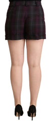 BENCIVENGA Multicolor Checkered Mid Waist Folded Hem Shorts - - BENCIVENGA.