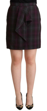 BENCIVENGA Multicolor Checkered Ruffle High Waist Mini Skirt -   -  BENCIVENGA.