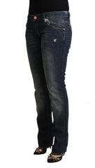 Acht Blue Washed Cotton Low Waist Skinny Denim Jeans -   -  Acht.
