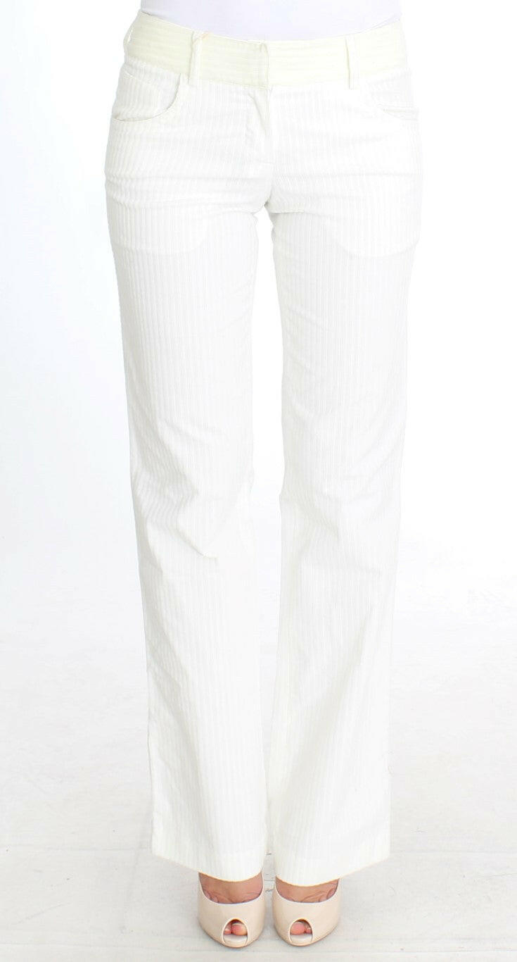 Ermanno Scervino White Striped Straight Fit Pants -   -  Ermanno Scervino.