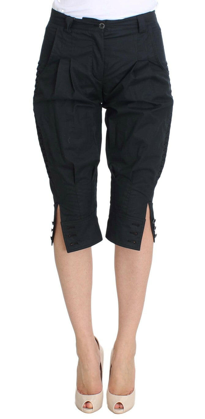 Ermanno Scervino Blue Cotton 3/4 Length Pants -   -  Ermanno Scervino.