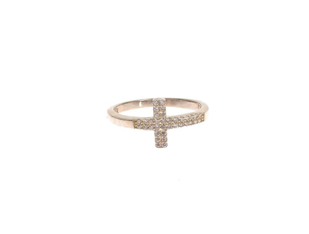 Nialaya Silver CZ Cross 925 Ring - - Nialaya.
