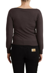 John Galliano Brown Wool Sequined Long Sleeves Pullover Sweater - - John Galliano.