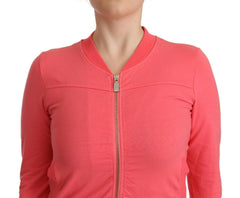Blumarine Pink 3/4 Sleeve Zip Embellished Sweater -   -  Blumarine.
