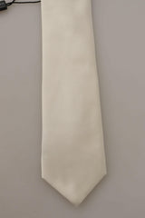 Dolce & Gabbana Off-White 100% Silk Slim Adjustable  Accessory Necktie -  Neckties, Men -  Dolce & Gabbana.