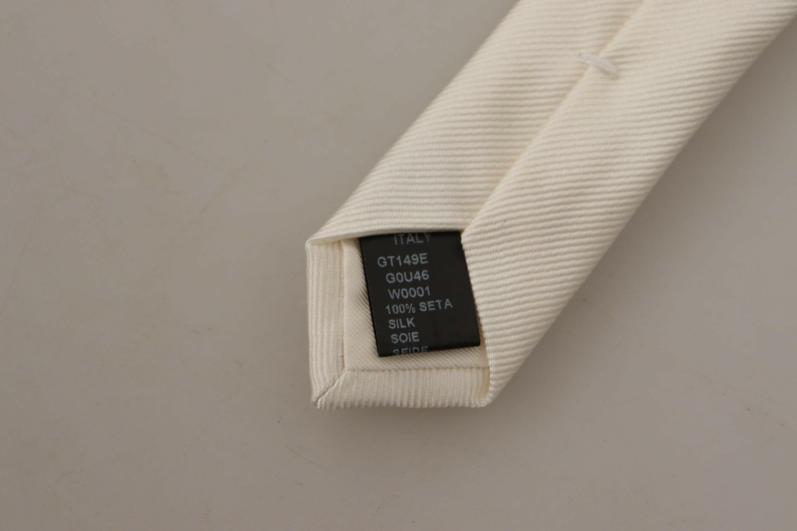 Dolce & Gabbana Off-White 100% Silk Slim Adjustable  Accessory Necktie -  Neckties, Men -  Dolce & Gabbana. Dolce & Gabbana Off-White 100% Silk Slim Adjustable  Accessory Necktie -  Neckties, Men -  Dolce & Gabbana.