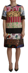 Dolce & Gabbana Multicolor Pachwork Floral Sheath Jaquard Mini Gown Dress -   -  Dolce & Gabbana.