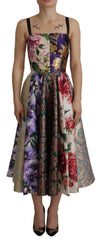 Dolce & Gabbana Dress Midi Patchwork Floral Jaquard Silk -   -  Dolce & Gabbana.