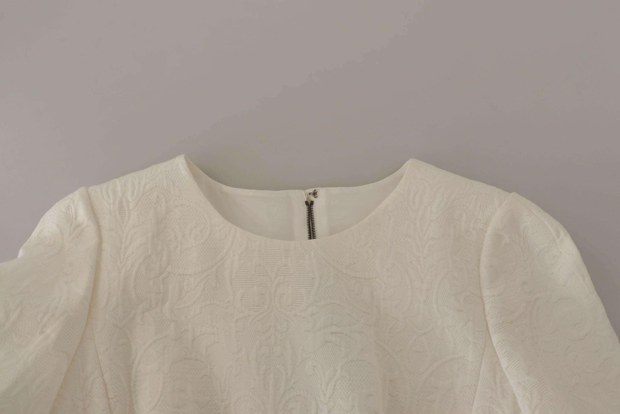 Dolce & Gabbana White Jaquard Midi Floral Sheath Brocade Dress -   -  Dolce & Gabbana. Dolce & Gabbana White Jaquard Midi Floral Sheath Brocade Dress -   -  Dolce & Gabbana.