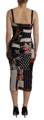 Dolce & Gabbana Multicolor Pachwork Midi Floral Silk Leopard Bodycon Dress -   -  Dolce & Gabbana.