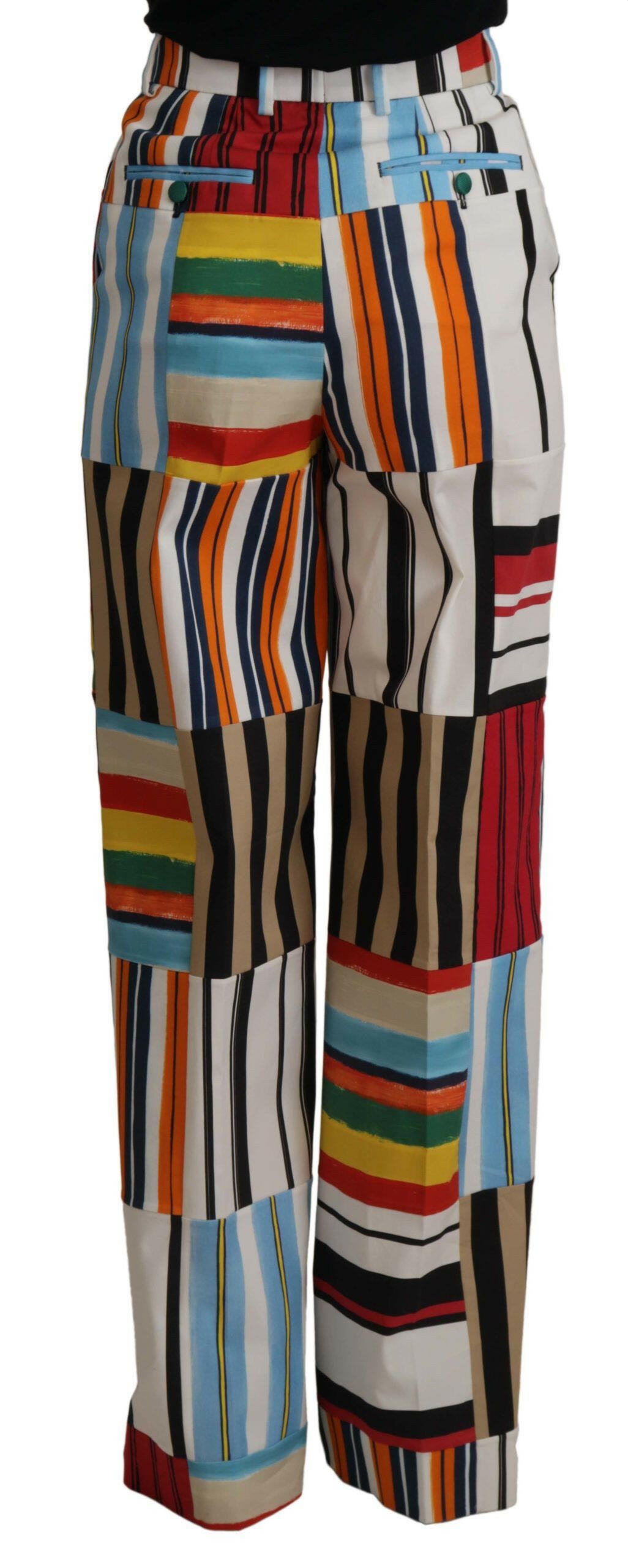 Dolce & Gabbana Multicolor Striped High Waist Cotton Pants -   -  Dolce & Gabbana. Dolce & Gabbana Multicolor Striped High Waist Cotton Pants -   -  Dolce & Gabbana.