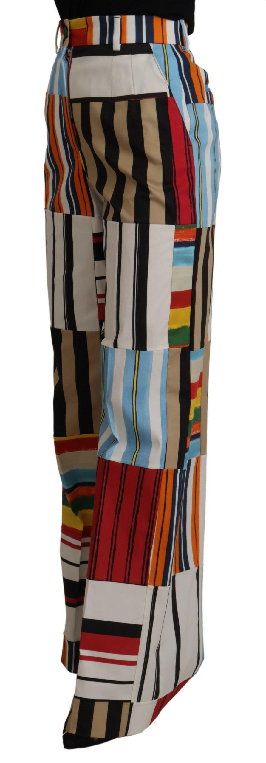 Dolce & Gabbana Multicolor Striped High Waist Cotton Pants -   -  Dolce & Gabbana. Dolce & Gabbana Multicolor Striped High Waist Cotton Pants -   -  Dolce & Gabbana.