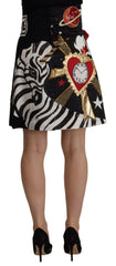 Dolce & Gabbana Black Love Clock Sequined Piano Skirt -   -  Dolce & Gabbana.