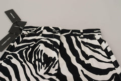 Dolce & Gabbana Black White Cotton Stretch Hot Pants Shorts -   -  Dolce & Gabbana.