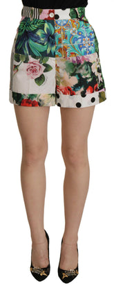 Dolce & Gabbana Multicolor High Waist Hot Pants Shorts -   -  Dolce & Gabbana.