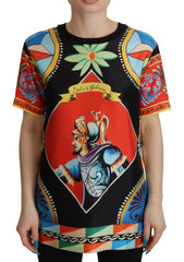 Dolce & Gabbana Multicolor Soldier Carretto Silk Top T-shirt - - Dolce & Gabbana.