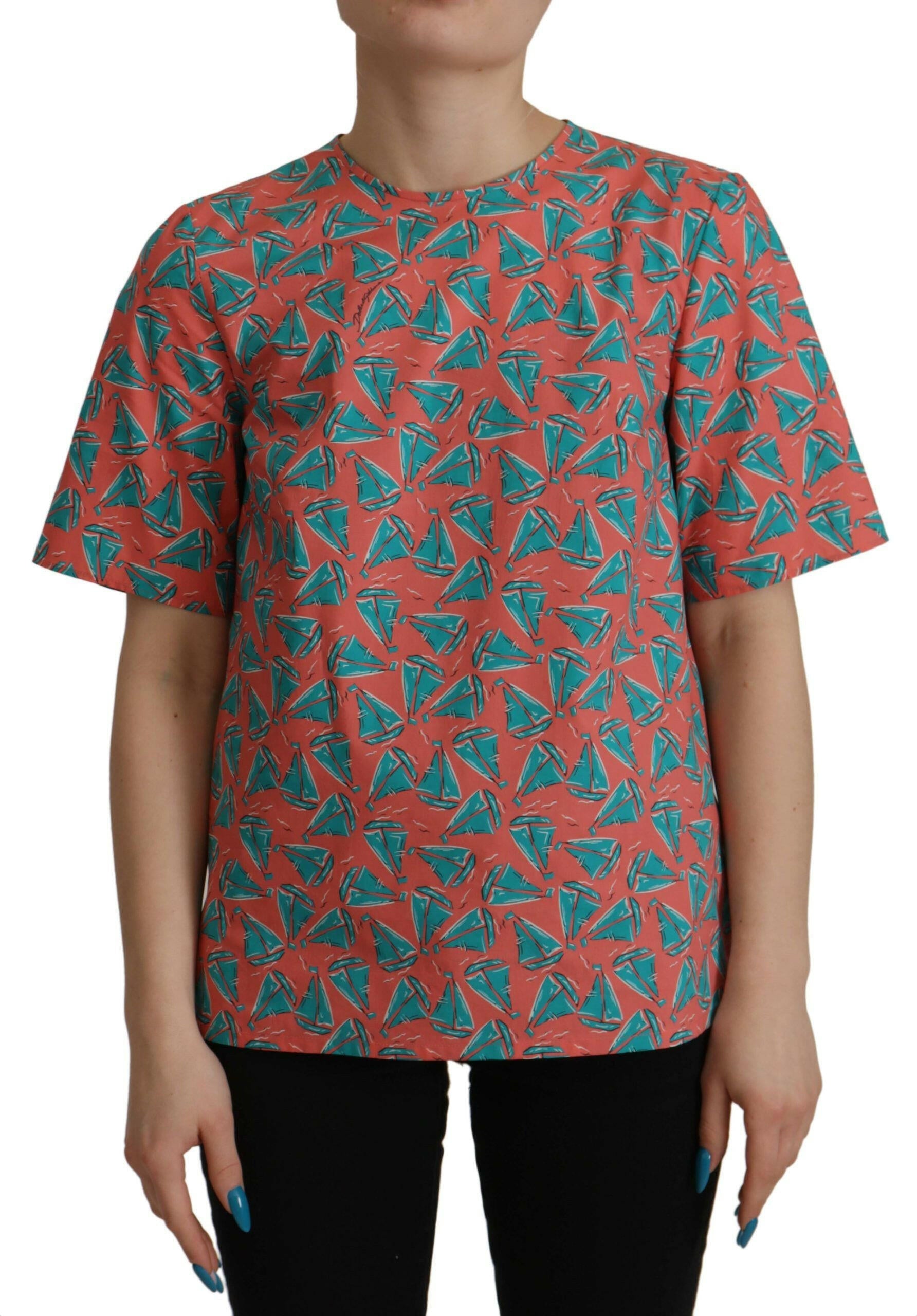 Dolce & Gabbana Pink Sail Boat Print Cotton T-shirt - - Dolce & Gabbana.