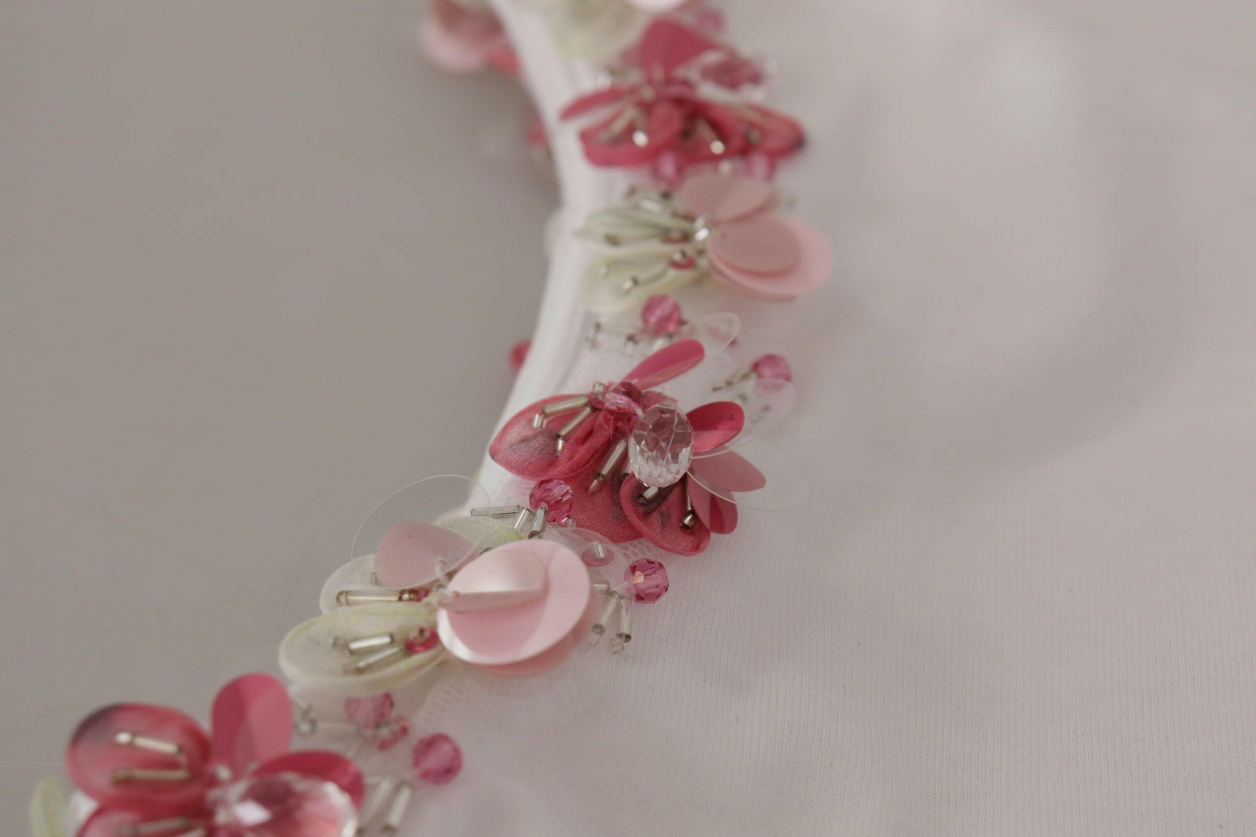 Dolce & Gabbana White DG Crown Floral Sequin T-shirt -   -  Dolce & Gabbana. Dolce & Gabbana White DG Crown Floral Sequin T-shirt -   -  Dolce & Gabbana.