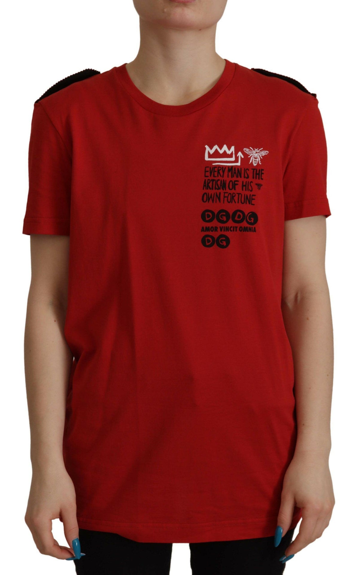 Dolce & Gabbana Red Amor Vincit Omnia Crewneck T-shirt -   -  Dolce & Gabbana.