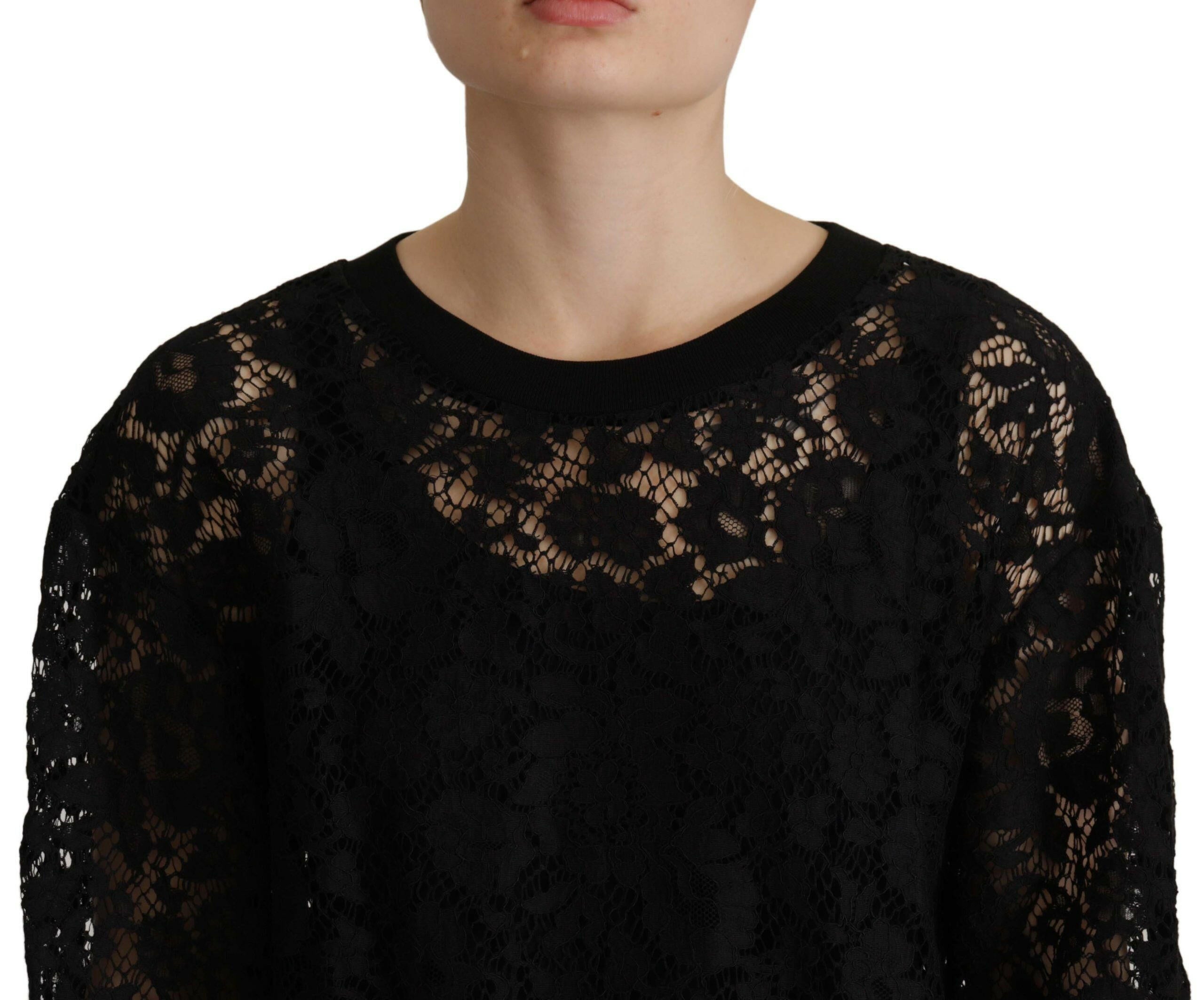 Dolce & Gabbana Black Floral Lace Pullover Sicily Blouse -   -  Dolce & Gabbana. Dolce & Gabbana Black Floral Lace Pullover Sicily Blouse -   -  Dolce & Gabbana.