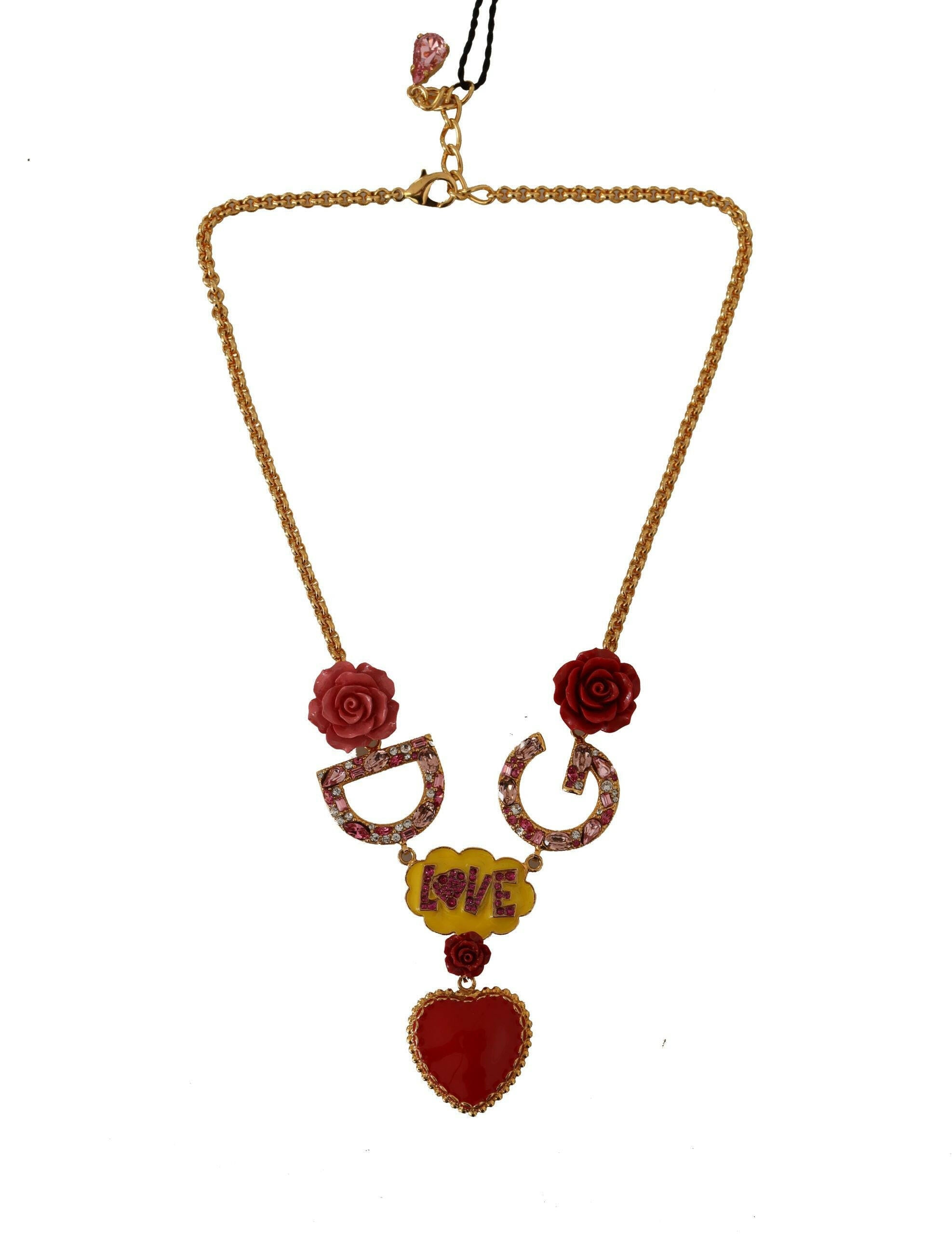 Dolce & Gabbana Gold Rose Love Crystal Charm Chain Necklace -   -  Dolce & Gabbana. Dolce & Gabbana Gold Rose Love Crystal Charm Chain Necklace -   -  Dolce & Gabbana.