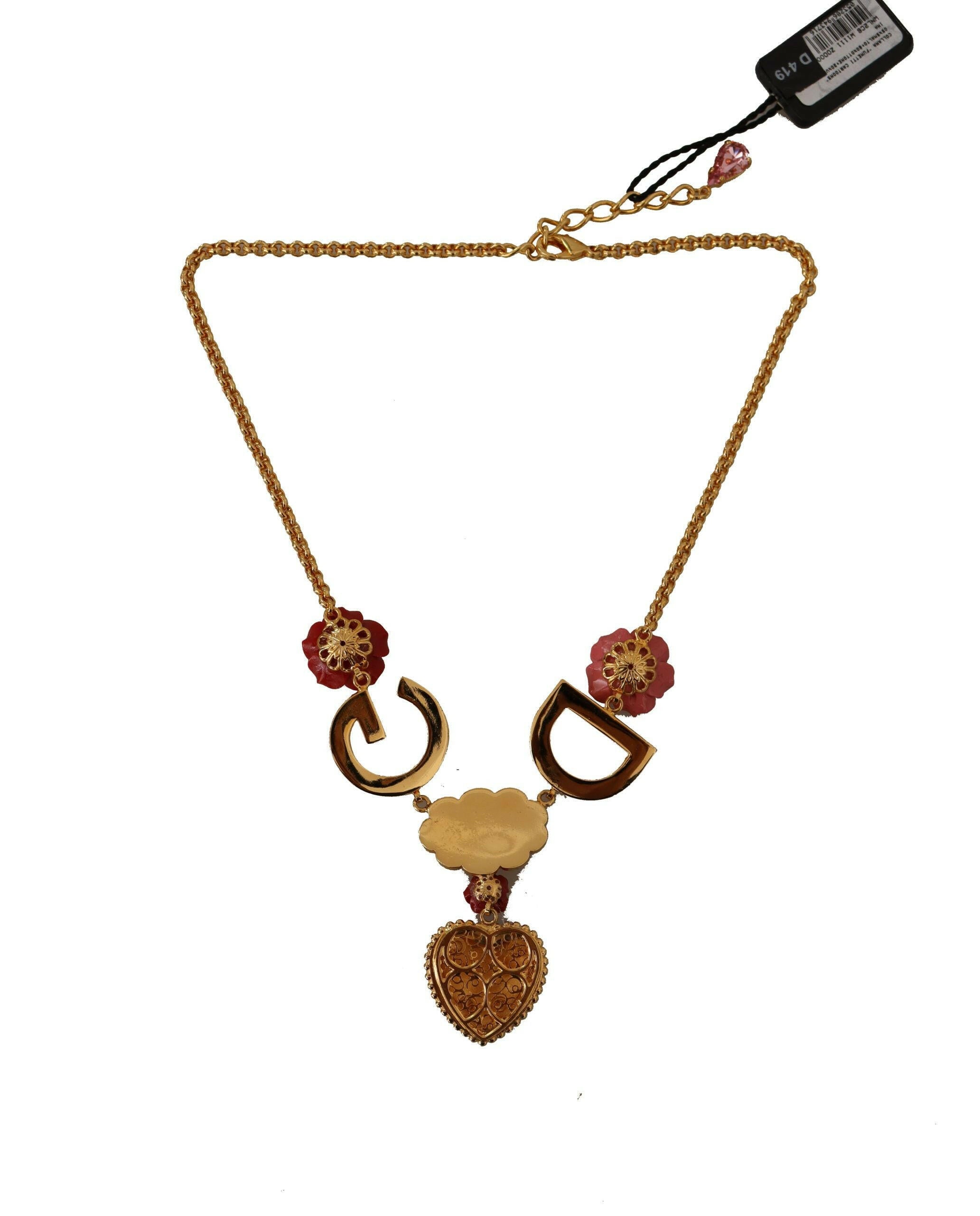 Dolce & Gabbana Gold Rose Love Crystal Charm Chain Necklace -   -  Dolce & Gabbana. Dolce & Gabbana Gold Rose Love Crystal Charm Chain Necklace -   -  Dolce & Gabbana.