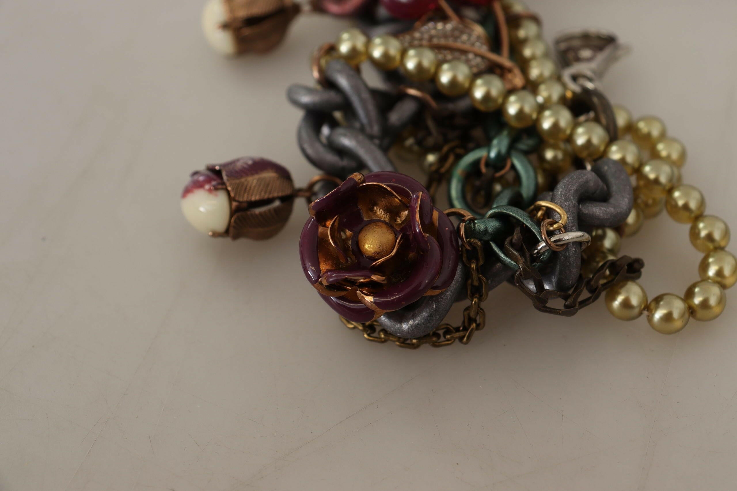 Dolce & Gabbana Gold Brass Sicily Floral Crystal Statement Necklace -   -  Dolce & Gabbana. Dolce & Gabbana Gold Brass Sicily Floral Crystal Statement Necklace -   -  Dolce & Gabbana.