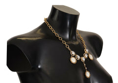 Dolce & Gabbana Gold Clock Statement Crystal Chain Necklace -   -  Dolce & Gabbana.