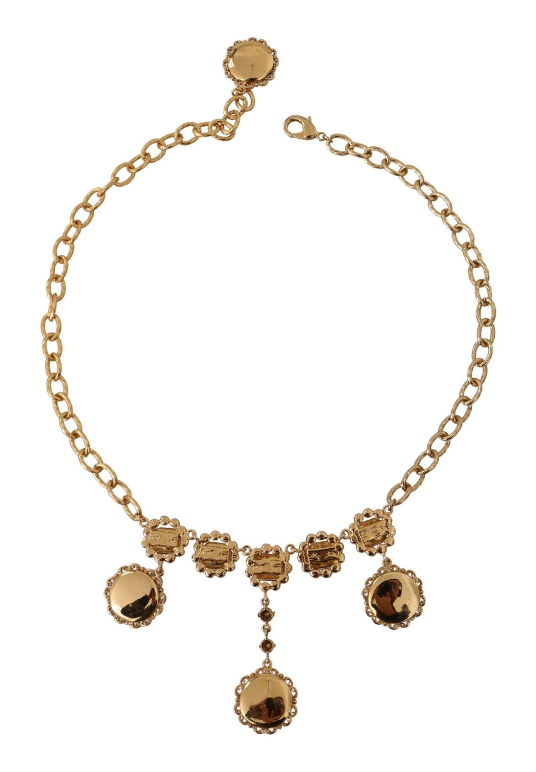 Dolce & Gabbana Gold Clock Statement Crystal Chain Necklace -   -  Dolce & Gabbana. Dolce & Gabbana Gold Clock Statement Crystal Chain Necklace -   -  Dolce & Gabbana.