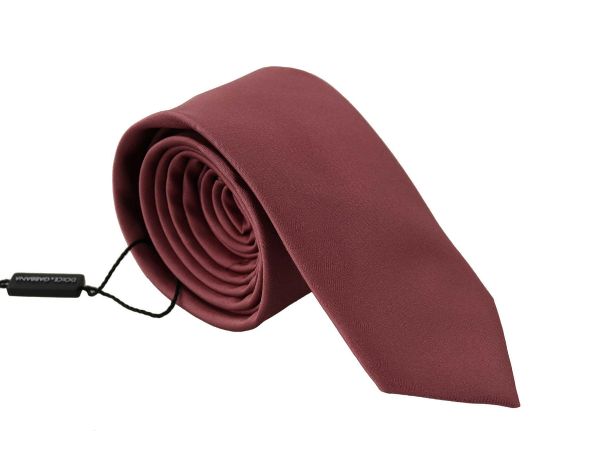 Dolce & Gabbana Pink Solid Print Silk Adjustable Necktie Accessory Tie -   -  Dolce & Gabbana.