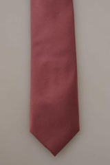 Dolce & Gabbana Pink Solid Print Silk Adjustable Necktie Accessory Tie -   -  Dolce & Gabbana.