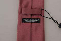 Dolce & Gabbana Pink Solid Print Silk Adjustable Necktie Accessory Tie -   -  Dolce & Gabbana.