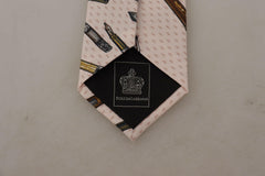 Dolce & Gabbana Pink Pen Dots Print 100% Silk Adjustable Neck Accessory Tie -  Neckties, Men -  Dolce & Gabbana.