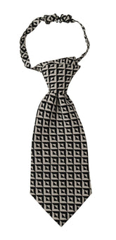 Dolce & Gabbana Black White Geometric 100% Silk Adjustable Accessory Tie -  Neckties, Men -  Dolce & Gabbana.
