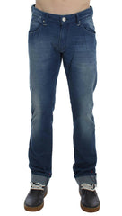 Acht Blue Wash Denim Cotton Stretch Slim Fit Jeans -   -  Acht.