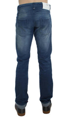 Acht Blue Wash Denim Cotton Stretch Slim Fit Jeans -   -  Acht.