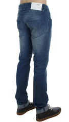 Acht Blue Wash Denim Cotton Stretch Slim Fit Jeans -   -  Acht.