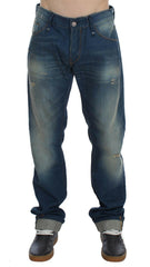 Acht Blue Wash Denim Cotton Stretch Baggy Fit Jeans -   -  Acht.