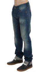 Acht Blue Wash Denim Cotton Stretch Baggy Fit Jeans -   -  Acht.