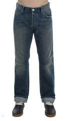 Acht Blue Wash Cotton Denim Regular Fit Jeans -   -  Acht.