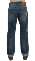 Acht Blue Wash Cotton Denim Regular Fit Jeans -   -  Acht.