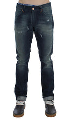 Acht Blue Wash Cotton Denim Slim Fit Jeans -   -  Acht.