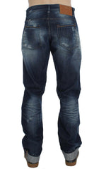 Acht Blue Wash Cotton Denim Regular Fit Jeans -   -  Acht.