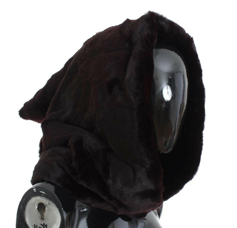 Dolce & Gabbana Purple Weasel Fur Crochet Hood Scarf Hat - - Dolce & Gabbana.
