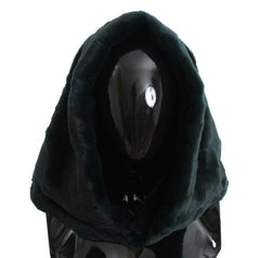 Dolce & Gabbana Green Weasel Fur Crochet Hood Scarf Hat - - Dolce & Gabbana.