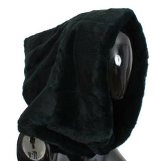 Dolce & Gabbana Green Weasel Fur Crochet Hood Scarf Hat - - Dolce & Gabbana.