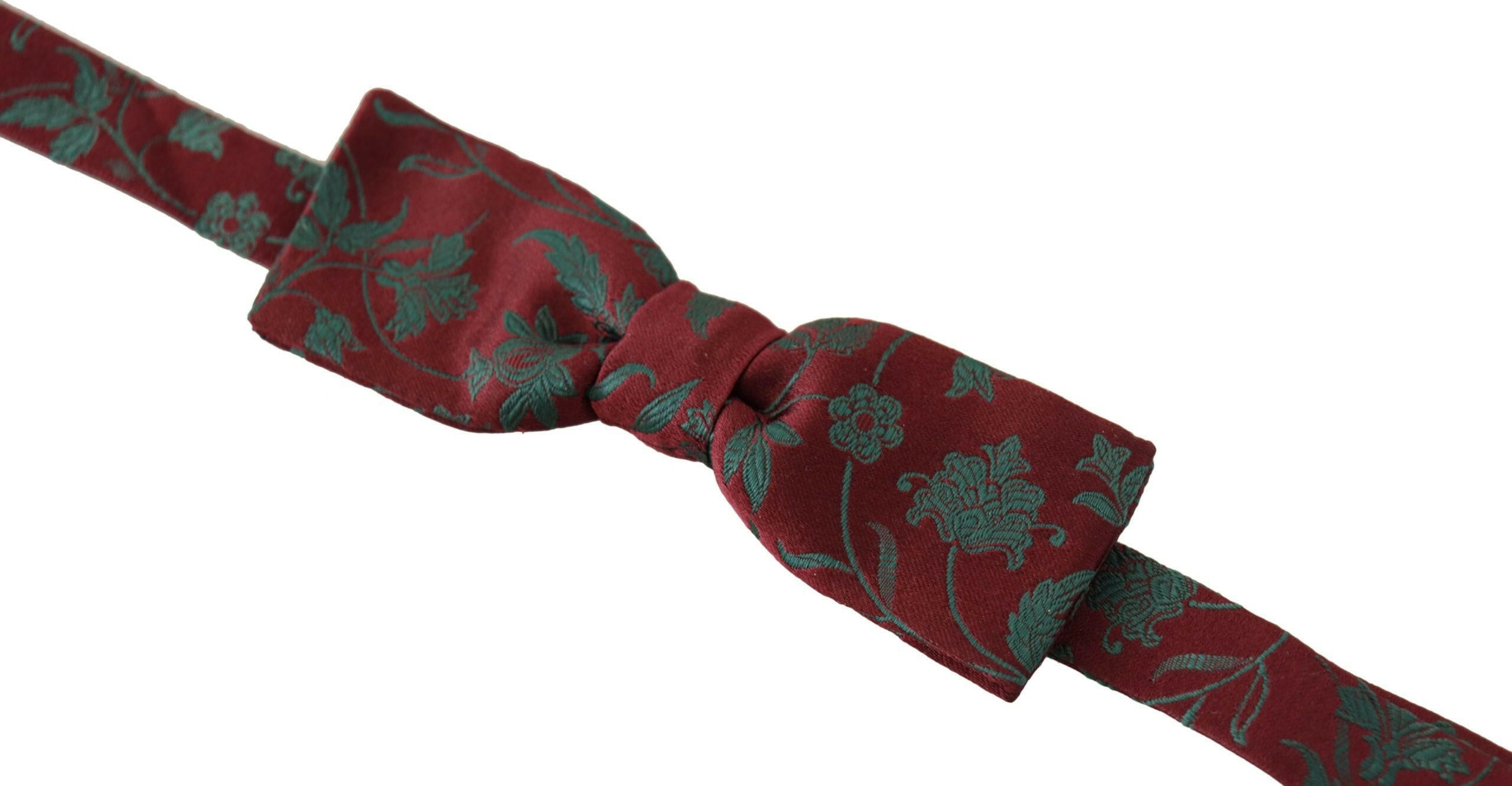 Dolce & Gabbana Maroon Pattern Adjustable Neck Papillon Bow Tie -  Neckties, Men -  Dolce & Gabbana. Dolce & Gabbana Maroon Pattern Adjustable Neck Papillon Bow Tie -  Neckties, Men -  Dolce & Gabbana.